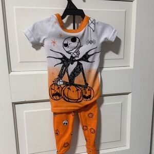 Disney Jack Skellington Pumpkin Pajama Set - Orange & White